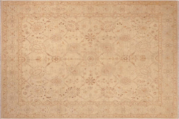 handmade Traditional Lahore Beige Blue Hand Knotted RECTANGLE 100% WOOL area rug 8 x 10